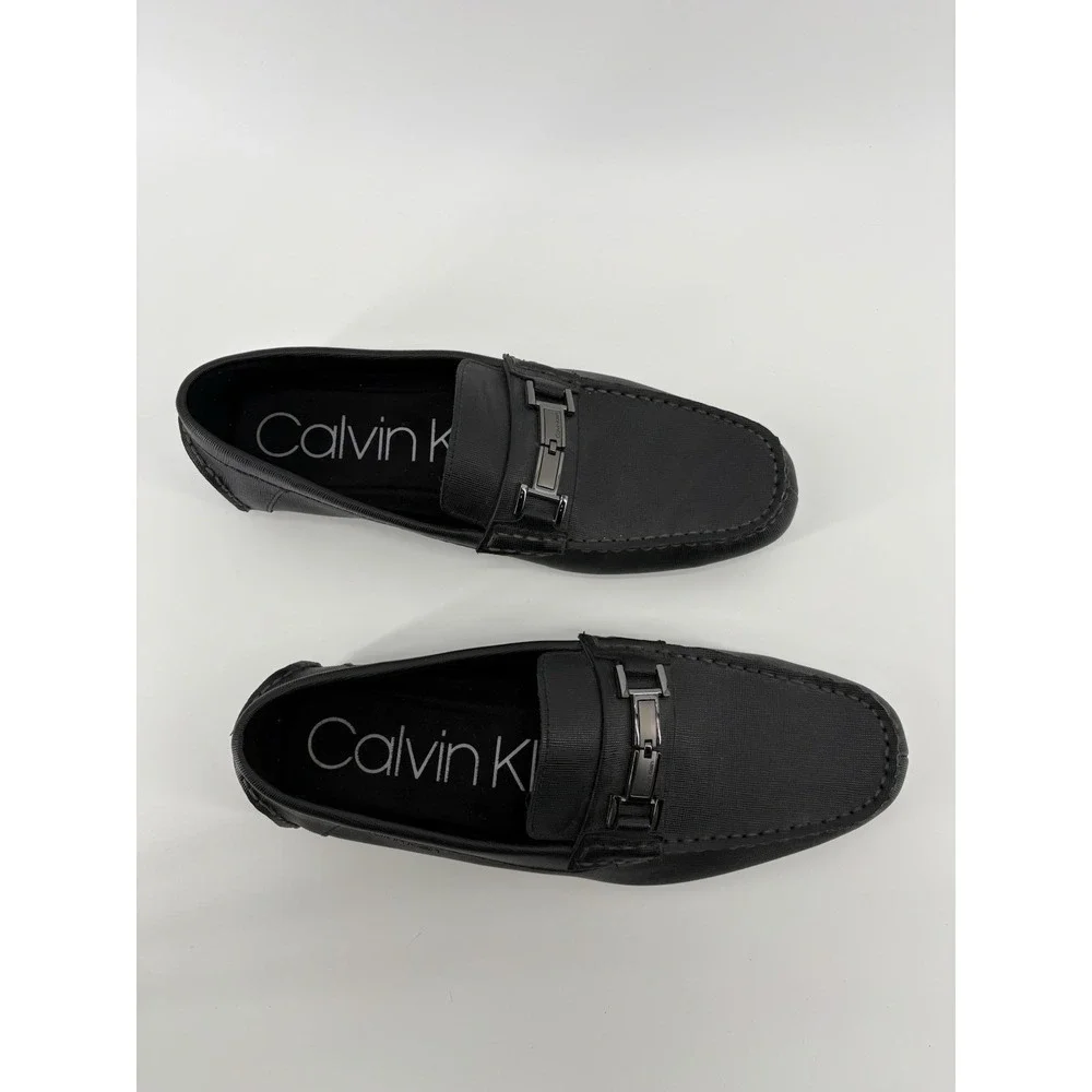 Calvin Klein Shoes Mens Size 10.5 Leather Slip On Loafers Dress Magnus‎ Buckle
